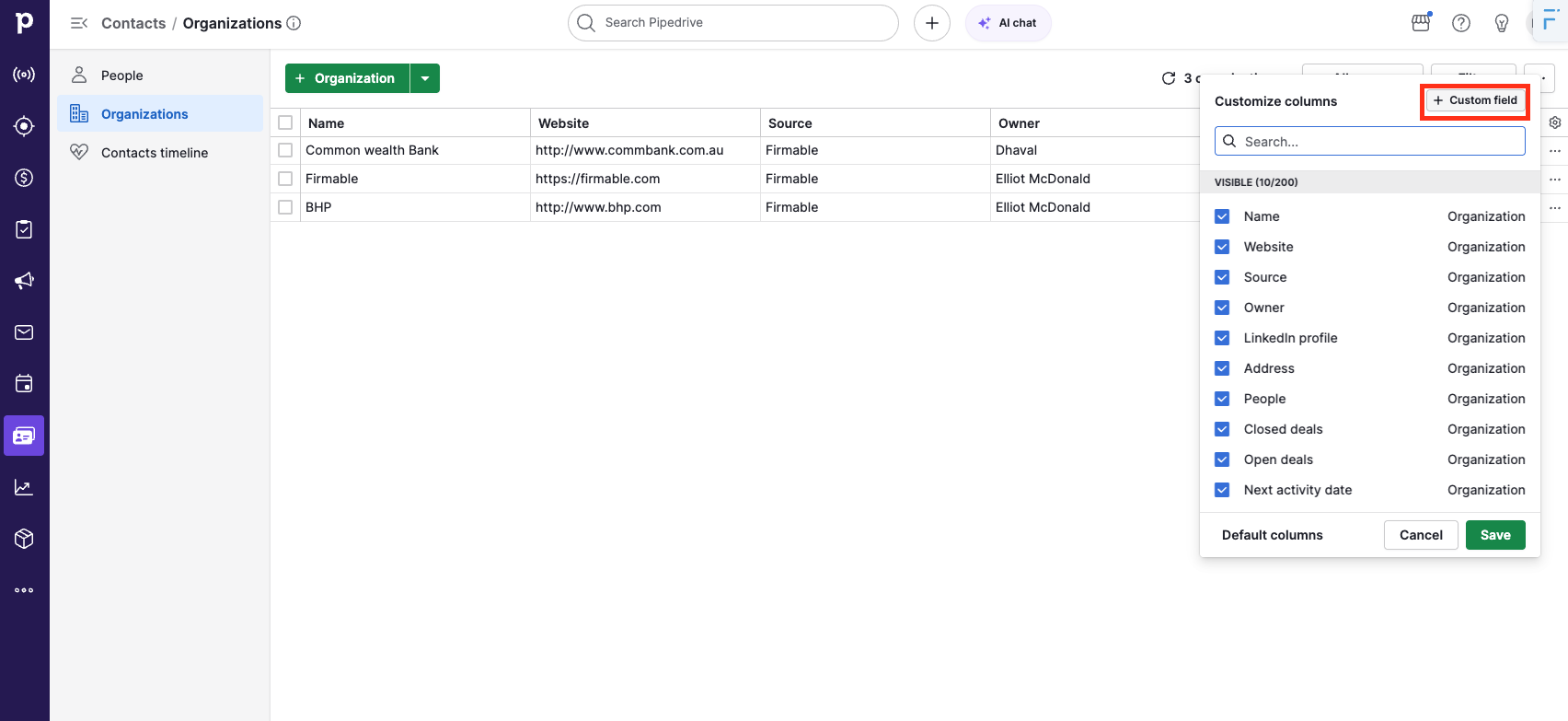 How to create a custom field on Pipedrive