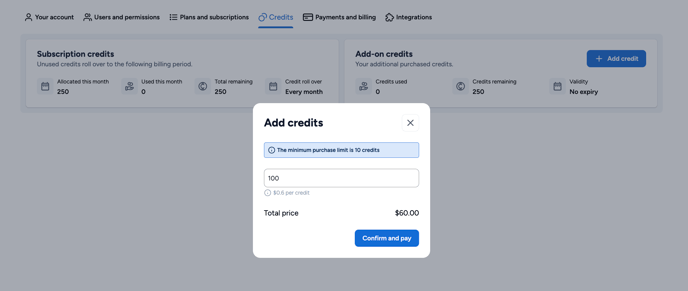 Buying credit screenshot 1