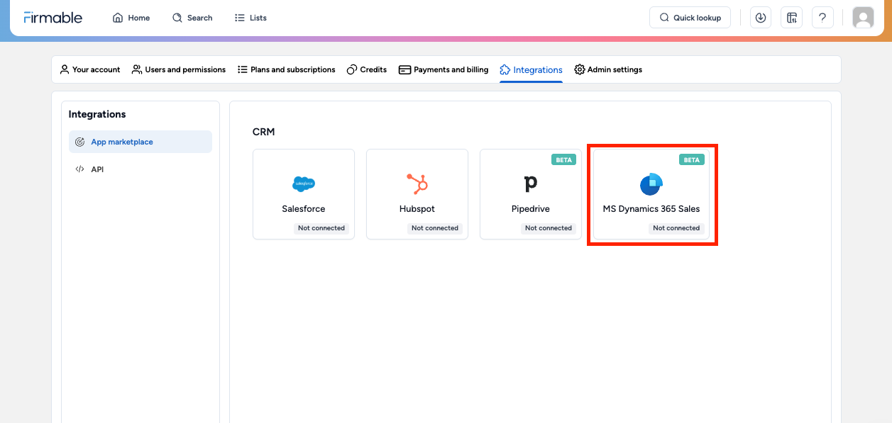 How to connect the Microsoft Dynamics 365 Sales Integration