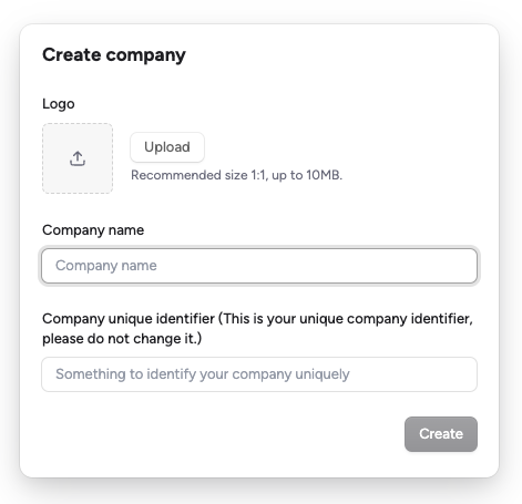 Create company screenshot