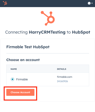 HubSpot connect option