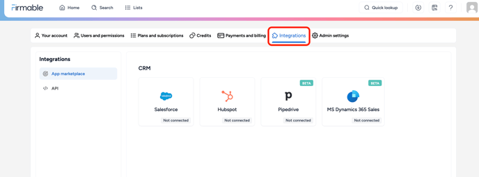 Integrations screenshot