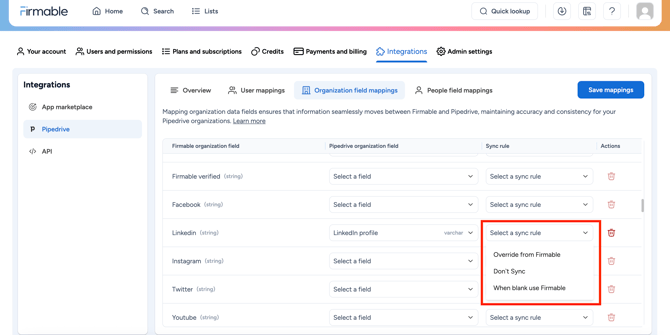Pipedrive company mapping 3