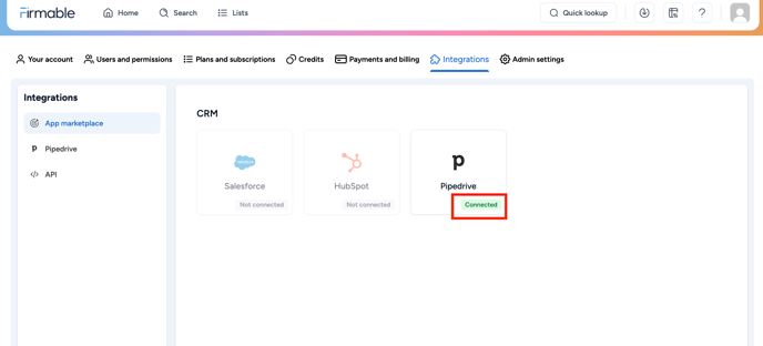 Pipedrive connected