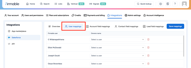 Salesforce mapping 1