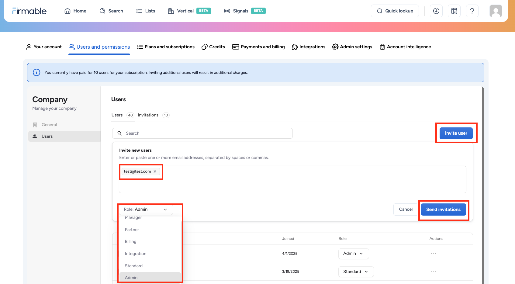 How to invite new users