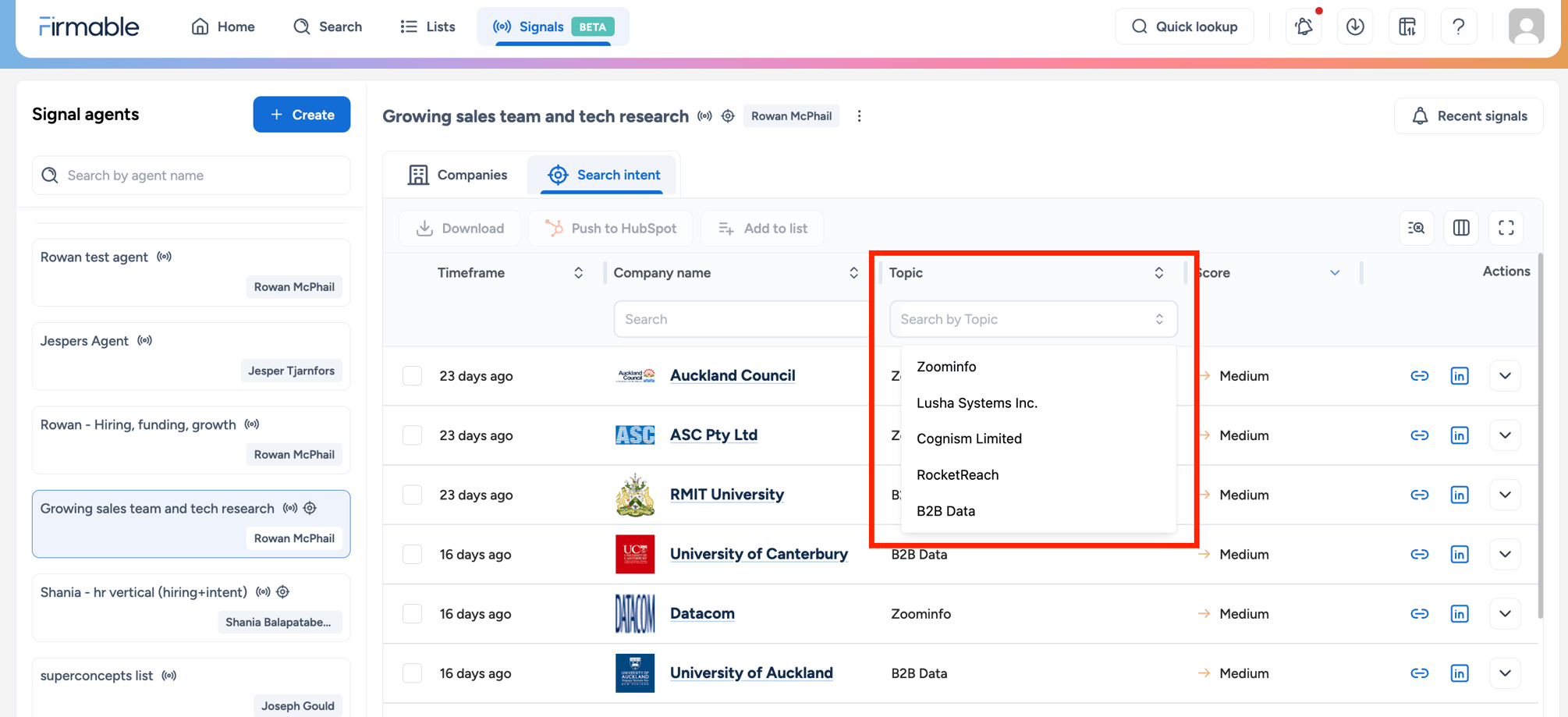 What is Search intent (beta)