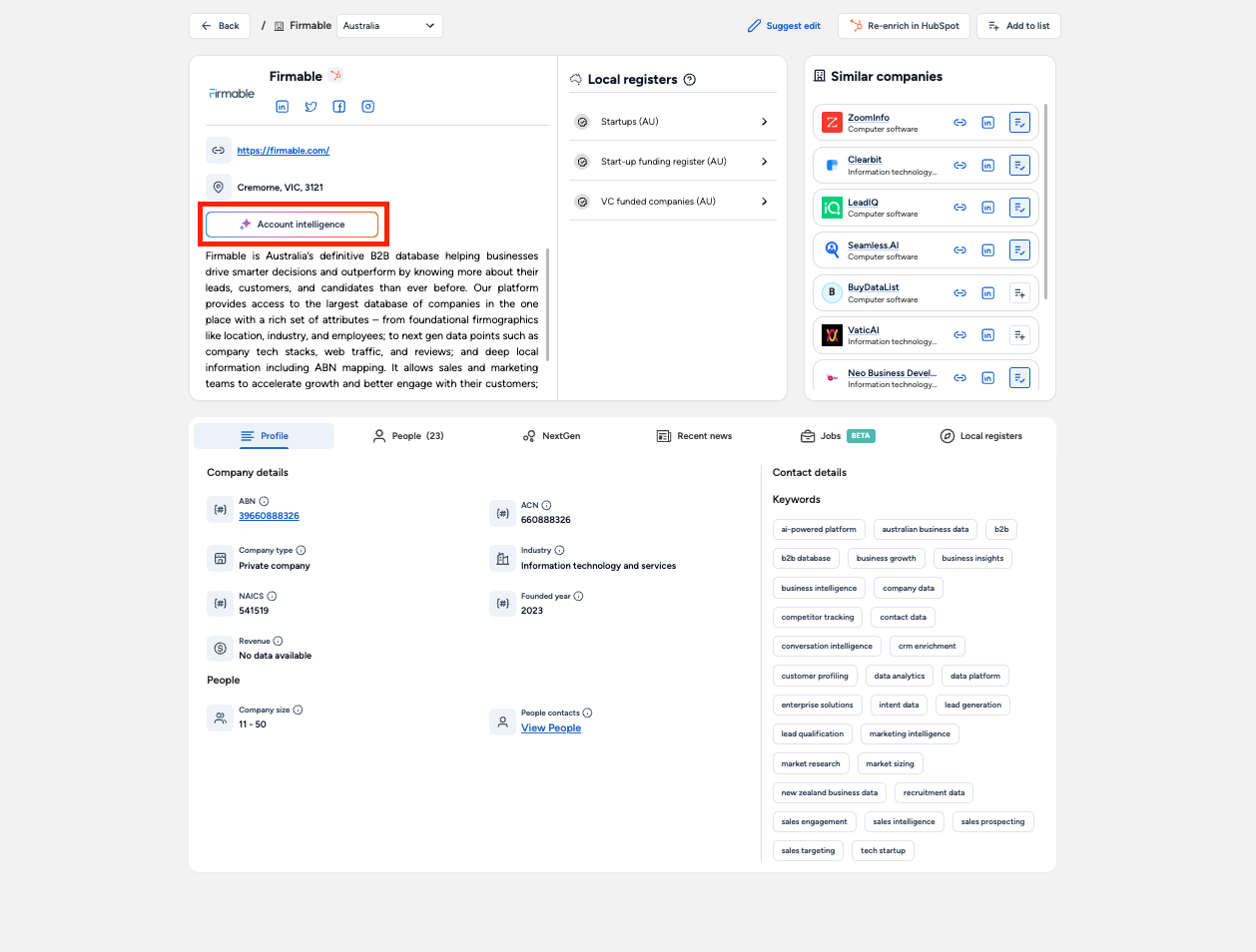 What is Account intelligence and how to set it up