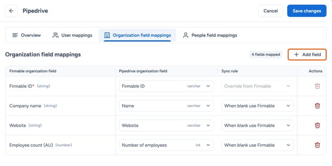 Add field highlighted
