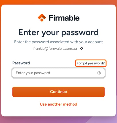 The Enter your password page with Forgot password? highlighted