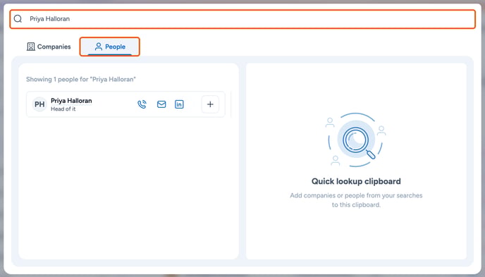 People tab and the search input highlighted