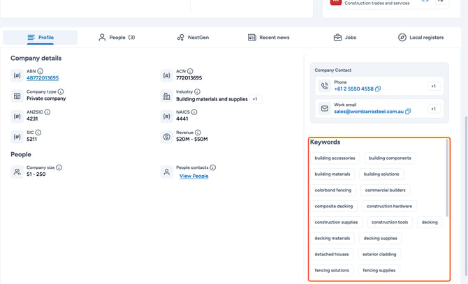 How to use the Keywords filter