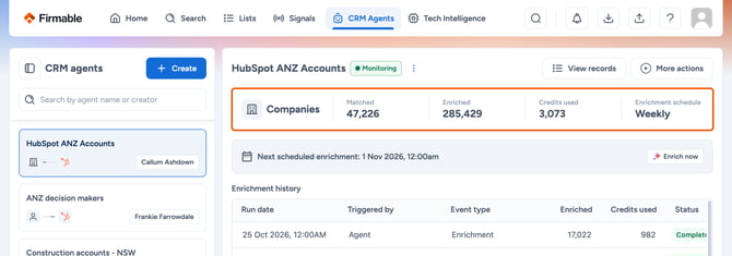 Agent summary highlighted