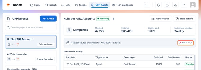 Enrich now highlighted