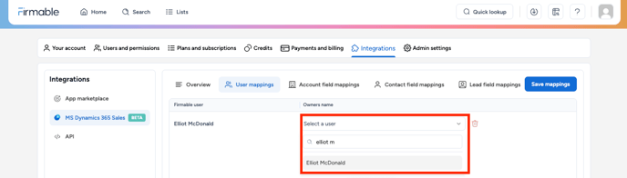 select relevant person user mapping